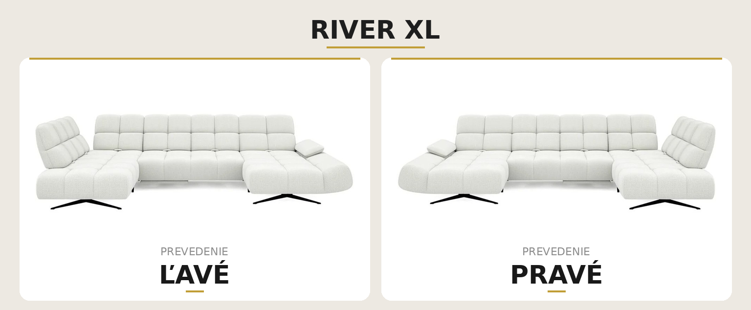 Sedacia súprava RIVER XL – ľavé a pravé prevedenie